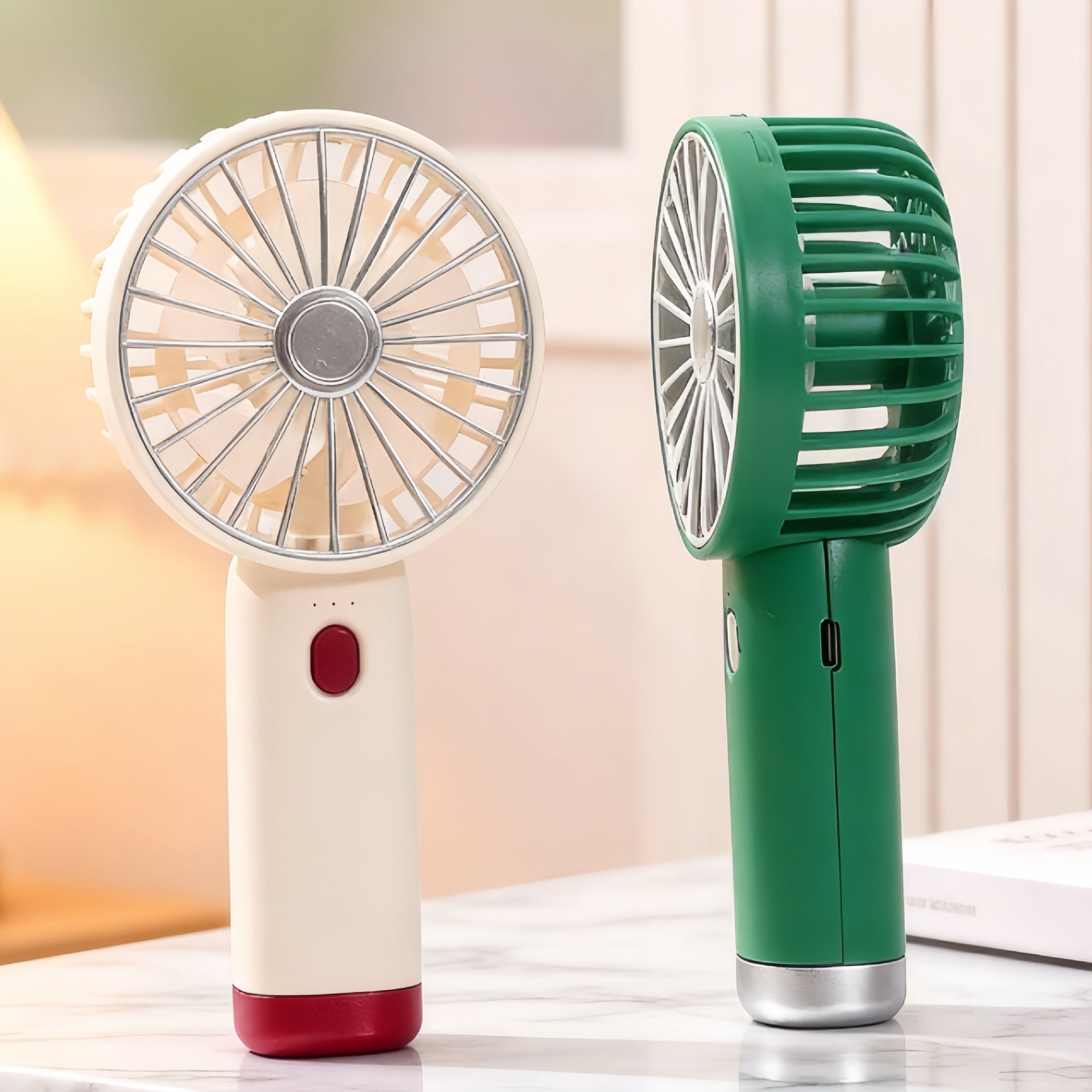 Portable Handheld Fan with Powerful Battery USB Rechargeable Ergonomic Design Lightweight