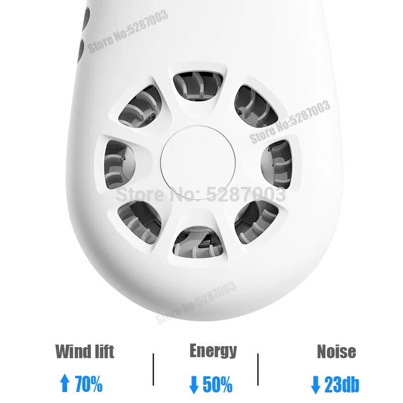 Portable Rechargeable Bladeless Neck Fan Whisper Quiet Hands-Free Adjustable Airflow