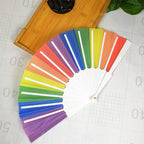 Women's Colorful Hand Fan Lightweight Bamboo Frame Artistic Design