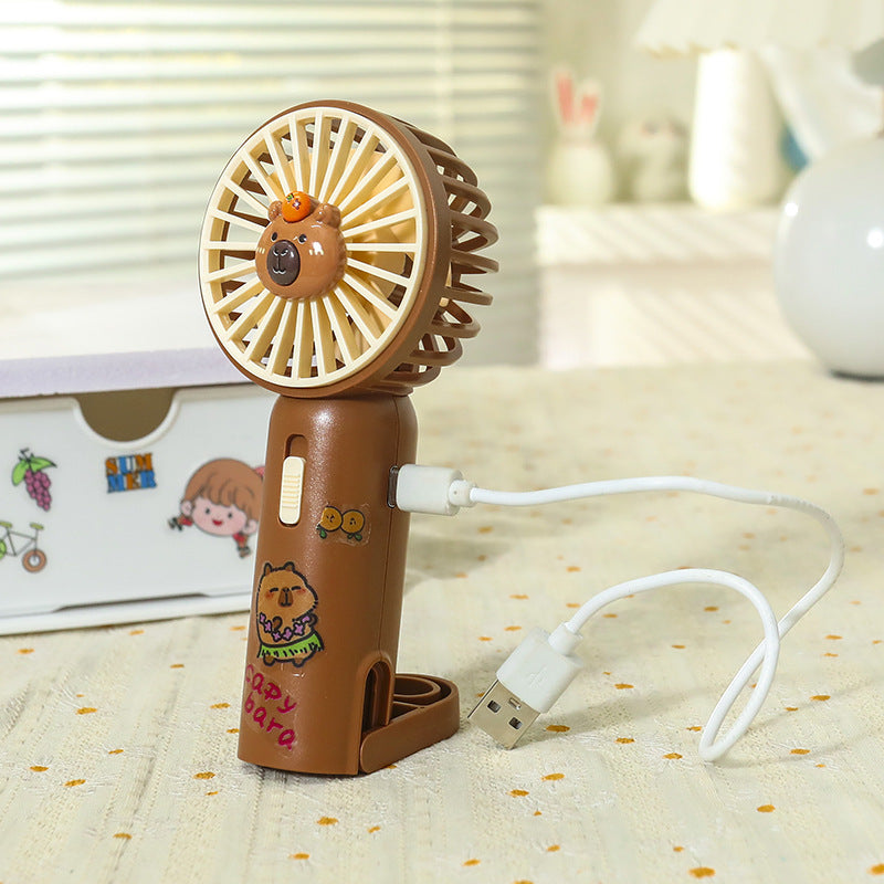 Portable USB Hand Fan with LED Light and Clip Rechargeable Mini Fan