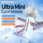 Portable Mini Air Cooler with HD Digital Display Compact Personal Fan for Women