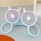Rechargeable Portable Neck Fan Double Fan Flexible Gooseneck Quiet Hands-Free Cooling