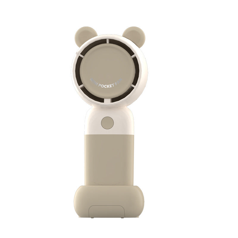 Portable Handheld Fan USB Rechargeable Cute Bear Design Lightweight Compact