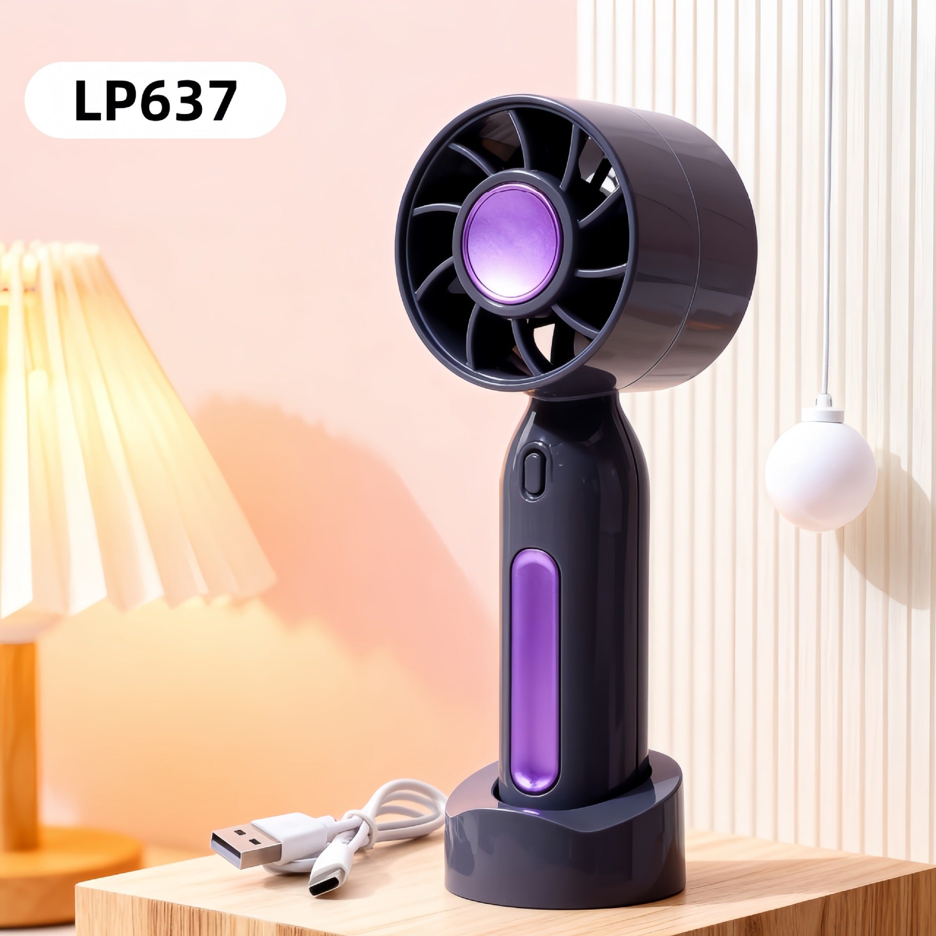 Portable Mini Fan USB Rechargeable Rotatable Head Compact Quiet Operation for Women