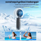Handheld Fan Portable Cooling Mist Function Multiple Speeds LED Display