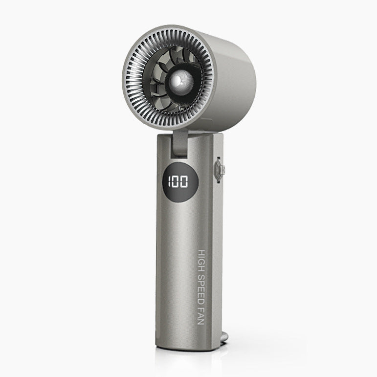 Portable High-Speed Hand Fan with Digital Speed Display USB Rechargeable