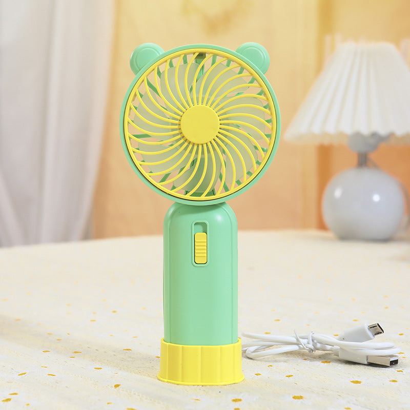 Portable Handheld Fan Lightweight Battery Operated Cute Bear Design for Women and Kids