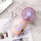 Portable Handheld Fan USB Rechargeable Ergonomic Grip Lightweight Personal Fan