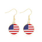 Women's Lightweight Star Earrings Enamel Flag Design Fishhook Closure Zinc Alloy