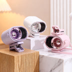 Ladies Table Fan Modern Retro Design Digital Display Compact Clip-On Quiet Operation