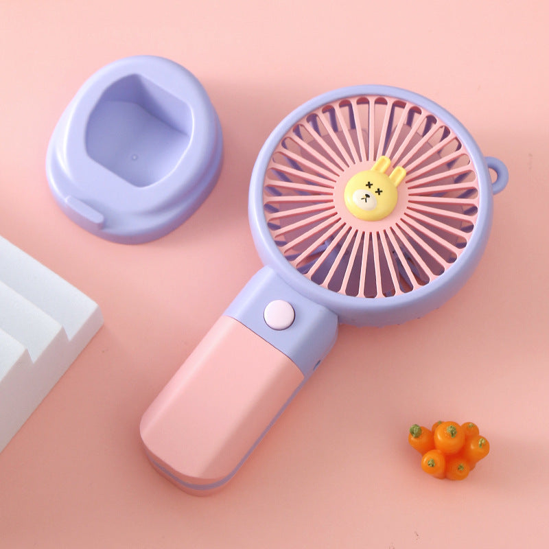 Portable Handheld Fan USB Rechargeable Cute Animal Design Lightweight Compact