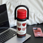 Ladies Insulated Water Bottle with Handle BPA-Free Plastic Hot Cold Drink Container