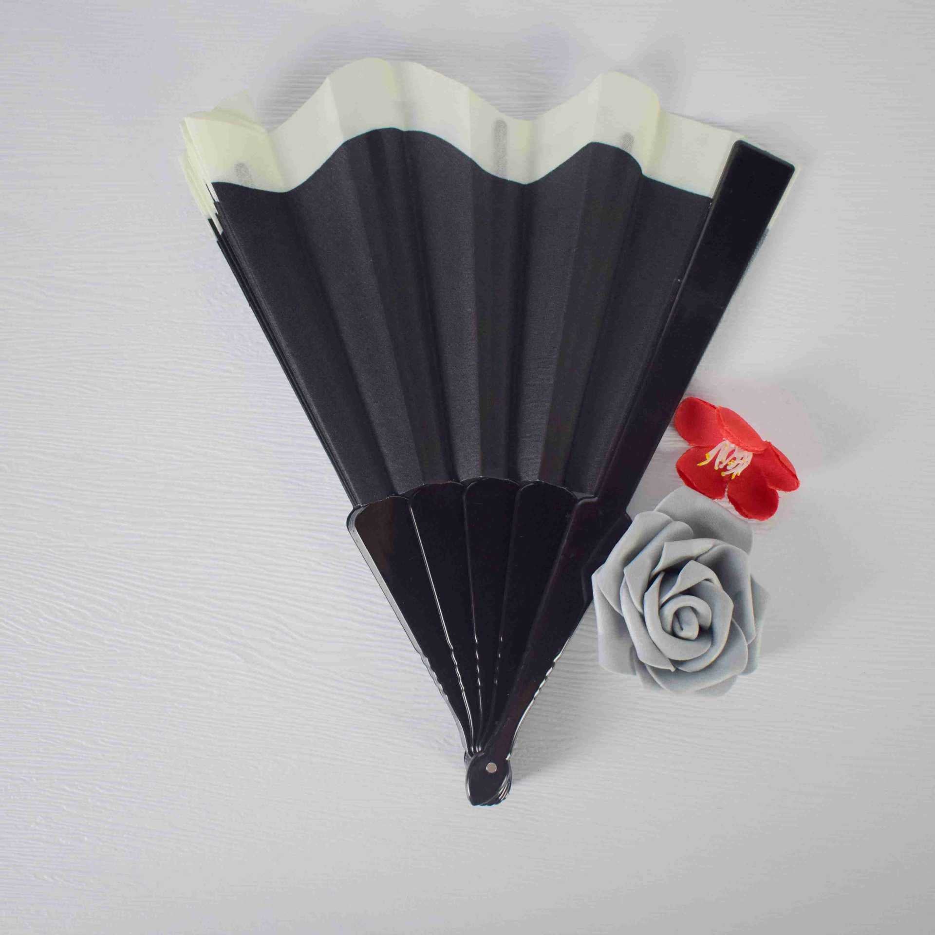 Women's Wooden and Satin Stylish Hand Fan Elegant Portable Accessory