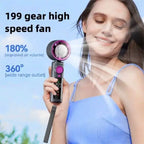 Wireless Compact Turbine Air Circulator Bladeless Fan with LED Display USB-C Rechargeable