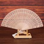 Ladies Decorative Hand Fan Filigree Wood Elegant Lightweight Portable
