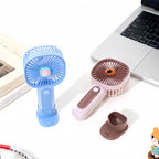 Portable USB Hand Fan with Cute Bear Design Compact Quiet Swivel Head for Women