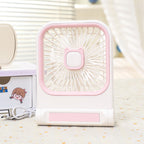 Portable Mini Fan USB Powered with Cute Cat Design Lightweight Handheld Personal Cooling Fan