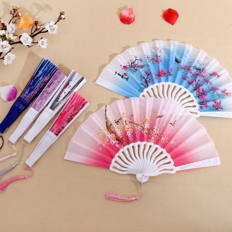 Ladies Folding Fan Handmade Elegant Floral Pattern Lightweight Accessory