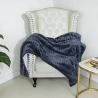 Brehn Women’s Cozy Structured Fleece Blanket Ultra-Soft Warm Textured Throw Blanket