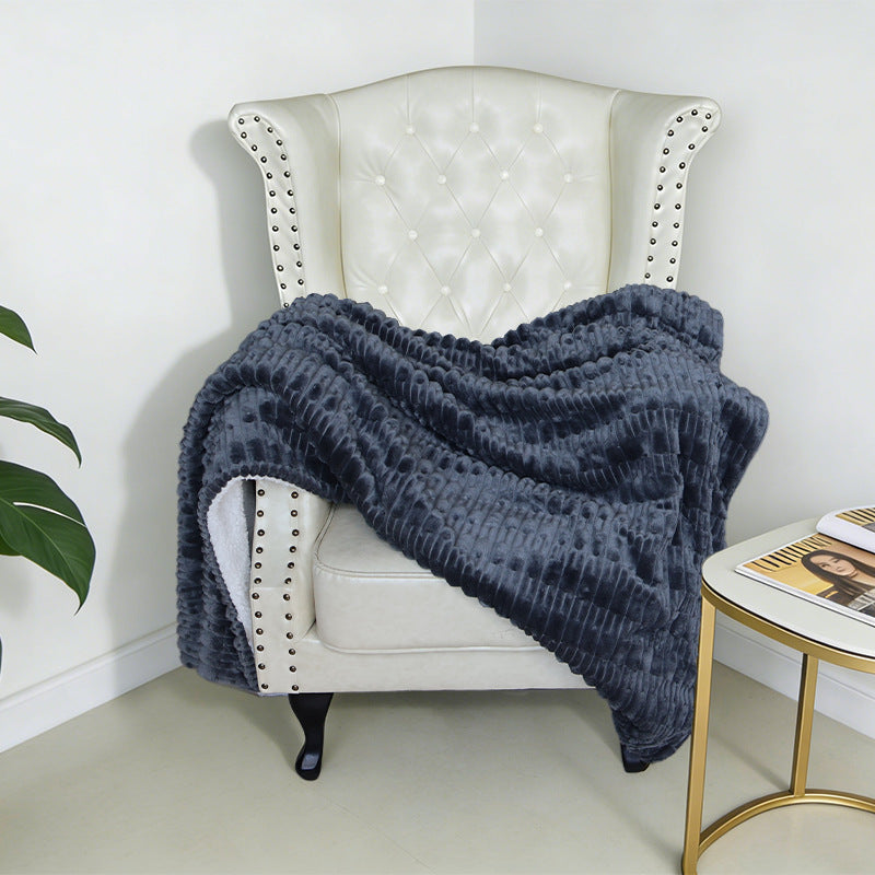 Brehn Women’s Cozy Structured Fleece Blanket Ultra-Soft Warm Textured Throw Blanket