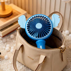 Portable Handheld Fan with Cute Animal Design USB Rechargeable Lightweight Personal Fan