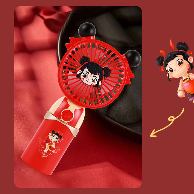Portable Ladies Hand Fan with Cute Character Design Compact Eco-Friendly
