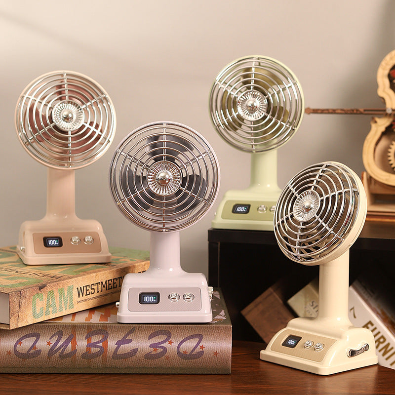 Adjustable Tabletop Personal Fan with Digital Display Quiet Operation Compact Desk Fan