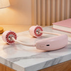 Women Wearable Neck Fan with Flexible Holder Portable Hands-Free Personal Cooling Fan