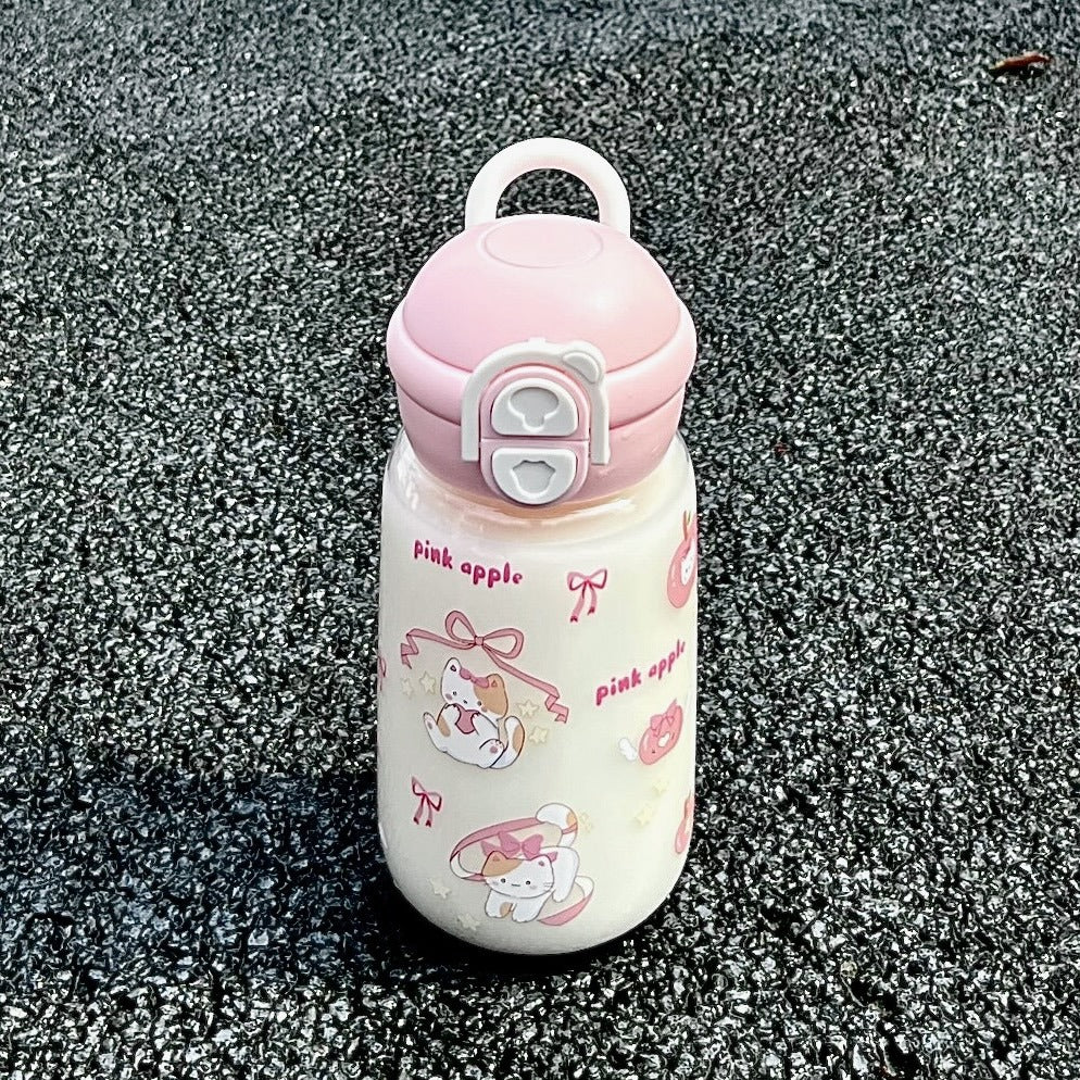 Insulated Water Bottle for Women with Flip-Top Lid and Playful Animal Design BPA-Free