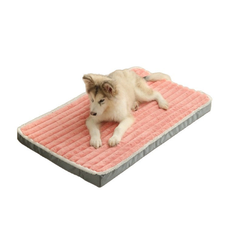 Dog Bed Plush Soft Top Non-Slip Base Breathable Filling Comfortable Pet Mattress
