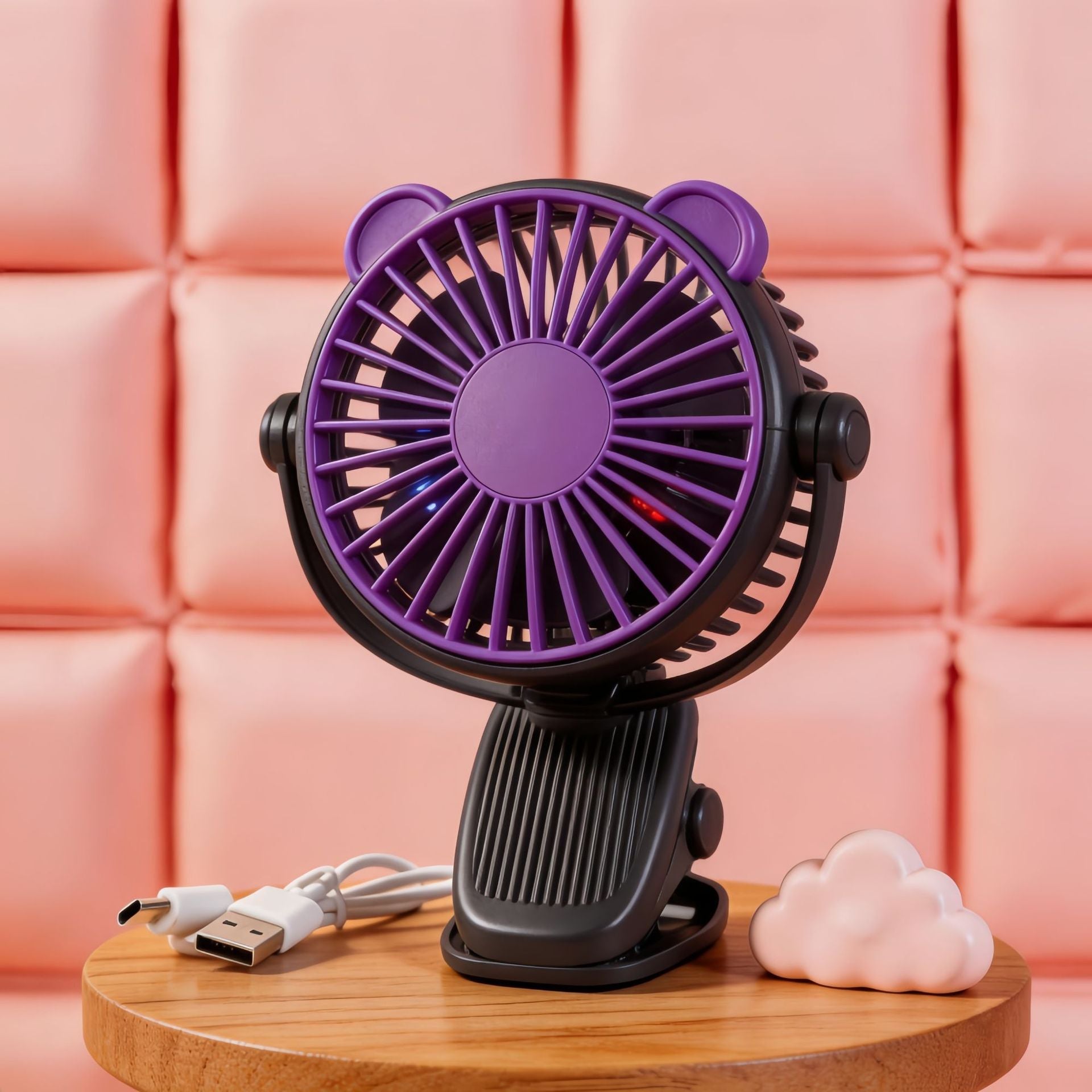 Portable USB Fan with Flexible Tilt Adjustable Compact Desk Fan for Home Office