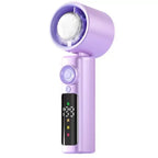 Wireless Compact Turbine Air Circulator Bladeless Fan with LED Display USB-C Rechargeable