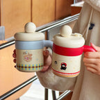 Playful Coffee Mug with Cute Puppy Design BPA-Free Plastic Insulated Leak-Proof Lid Ergonomic Handle