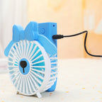 Portable USB Table Fan Compact Quiet Cooling with Bow Decoration for Desk or Nightstand