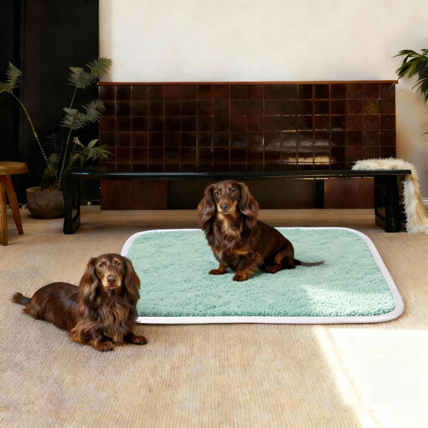 Harrow Women's Bathroom Mat Plush Microfiber Non-Slip Rubber Base Machine Washable