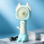 Portable Hand Fan USB Rechargeable Compact Cute Cat Design for Women