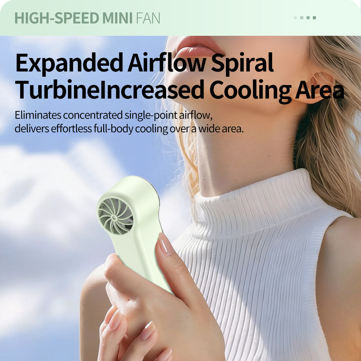 Portable Mini Cooling Fan With 199 Speeds and LED Display Compact Handheld Cooler