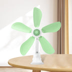Women's Table Fan Blue Blades Adjustable Speeds Energy-Efficient Motor