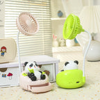 Portable Mini Fan USB Rechargeable Quiet Operation Cute Panda Design Compact Size