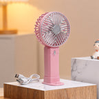 Portable USB Desk Fan With Built-In Battery Rechargeable Quiet Small Adjustable Blades