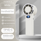 Portable Handheld Fan with Digital Display and Five Speed Levels