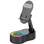 Unisex Smartphone Mount with Bluetooth Speaker RGB Lighting and Adjustable Stand
