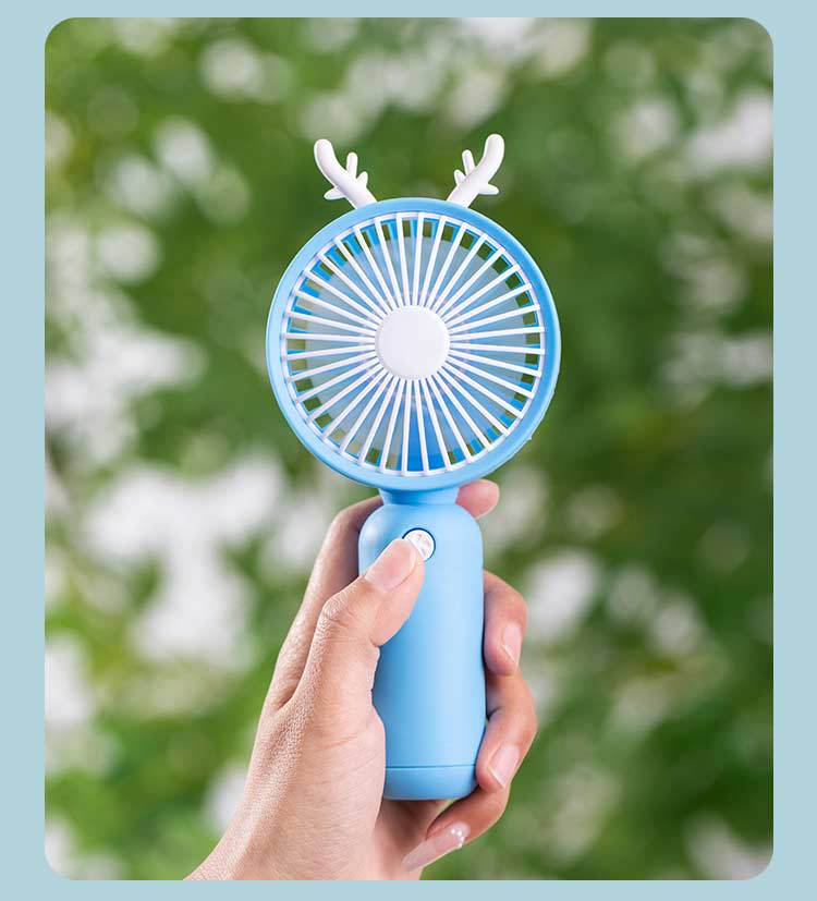 Portable Mini Hand Fan USB Rechargeable Cute Animal Design Lightweight