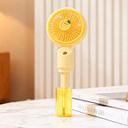 Portable Mini Fan With Integrated Spray Function USB Rechargeable Adjustable Speed