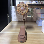 Portable Desk Fan Rechargeable Battery Cute Animal Face Quiet Operation