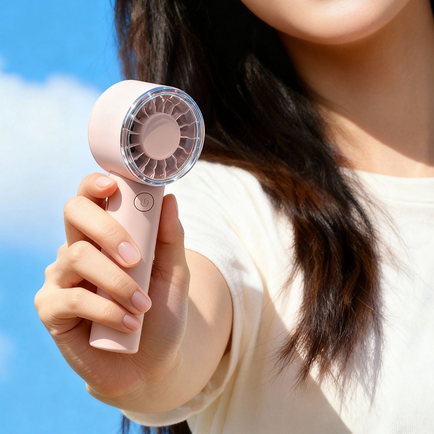Portable Mini Fan Rechargeable Battery Operated Lightweight Adjustable Speeds Compact