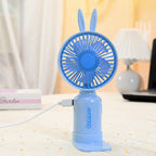 Portable USB Mini Fan with Folding Stand and LED Night Light Quiet Desk Fan