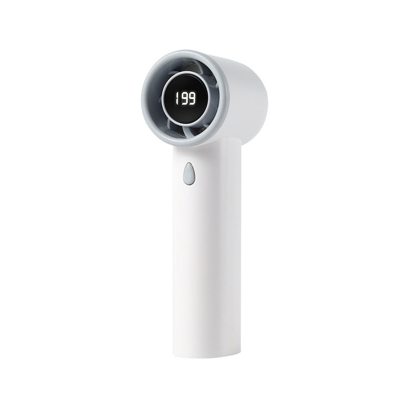 Women's Portable Hand Fan with Digital Display and Adjustable Speed Battery Operated