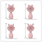 Portable Hand Fan Compact Size LED Light Ergonomic Grip for Women