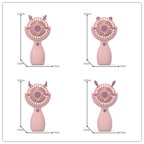 Portable Hand Fan Compact Size LED Light Ergonomic Grip for Women